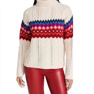 Rag & Bone Willow Fair Isle Alpaca Wool Blend Knit Turtleneck Sweater Size M NWT